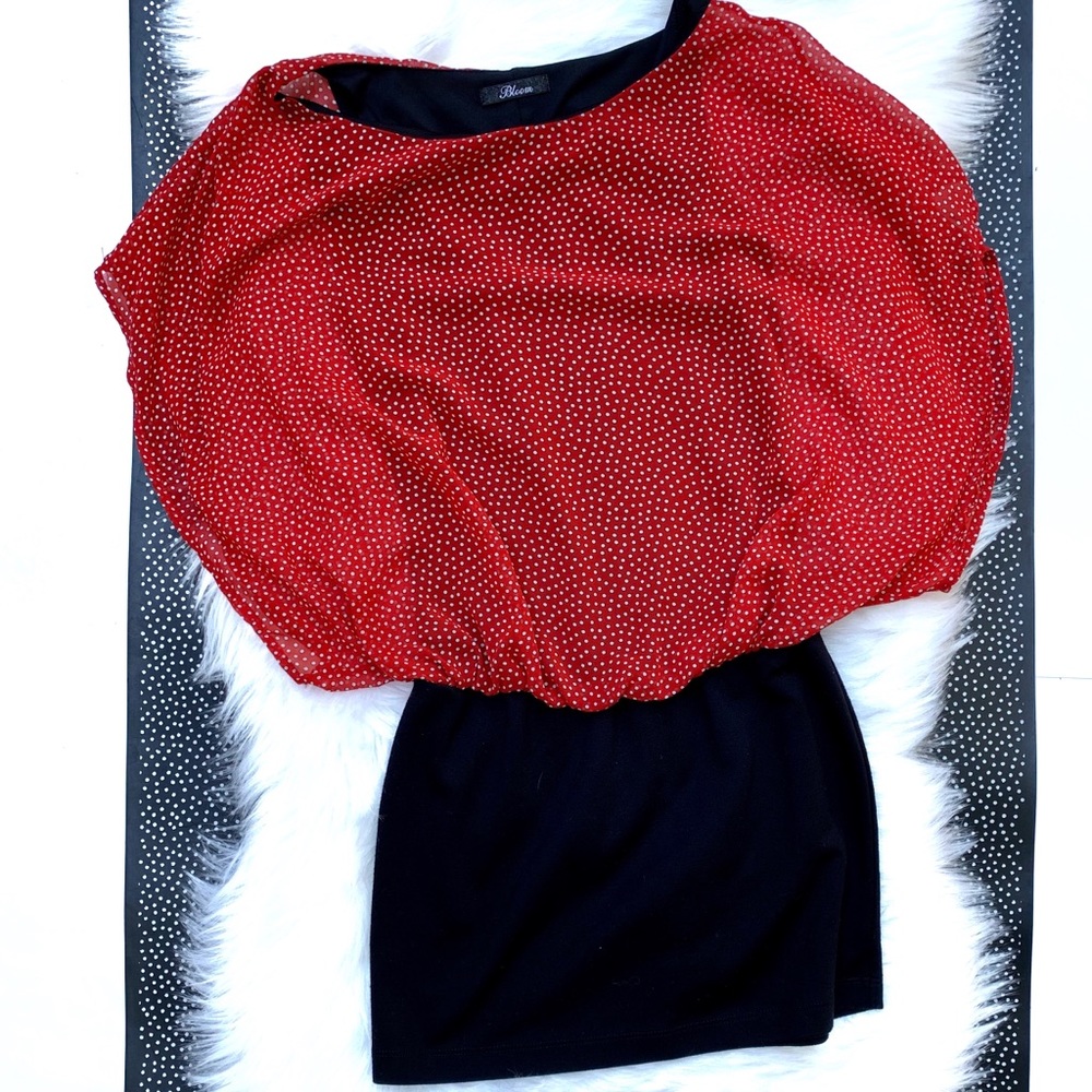 Red Blouse Mini Dress Women's Small
